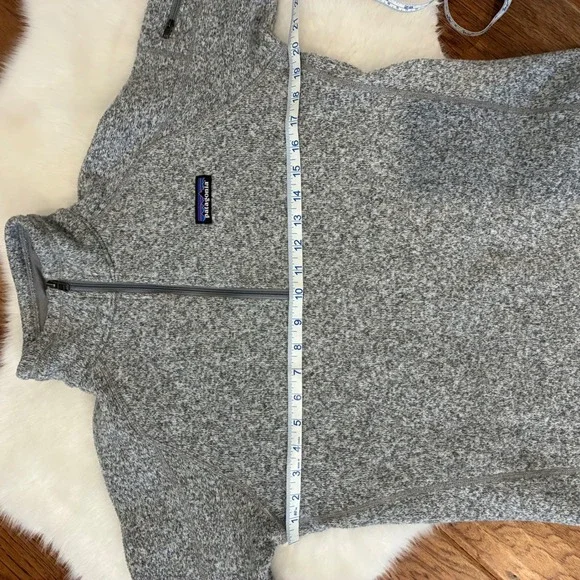 Patagonia Better Sweater Grey Fleece 1/4 quarter Zip Pullover Women's Size M - Picture 6 of 14